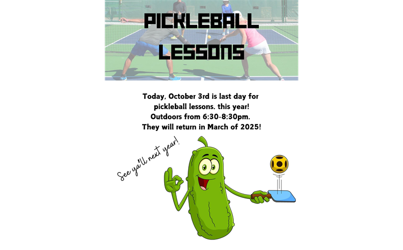 Last day for pickleball lessons